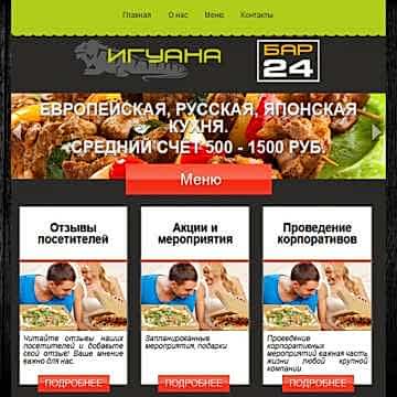 Дизайн сайта www.iguanabar.ru