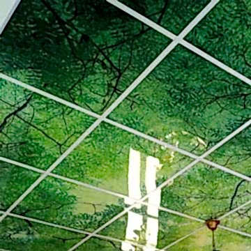 Печать на стекле для потолка