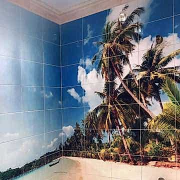 Печать на плитке в ванную