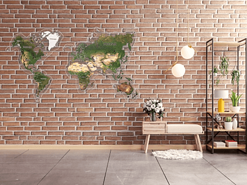 Настенная пробковая карта мира со спутника